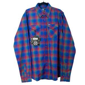 Dixxon Flannel Co. Chucky Button Front Shirt Blue / Red Large Tall New